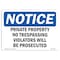 Signmission Sign, 18" H, 24" W, Private Property No Trespassing Violators Sign, Landscape, NS-D-1824-L-17856 OS-NS-D-1824-L-17856 - alternate 1
